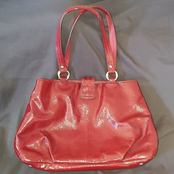 Red Coach Patten Leather Handbag - Picture 3 of 7